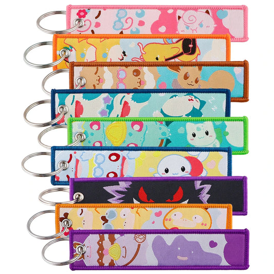 Pokemon Characters Embroidered Key Fobs - Gaming Keychains & Accessories
