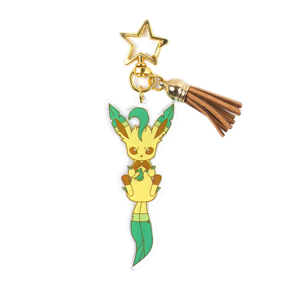 Pokemon Acrylic Keychain Anime Characters Leafeon Eevee Sylveon Bags Car Key Ring Charm Accessories Kids Birthday Gift