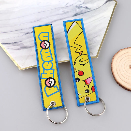 Pokemon Characters Embroidered Key Fobs - Gaming Keychains & Accessories